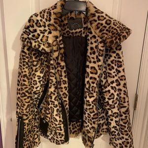 Leopard Furry Structured Jacket